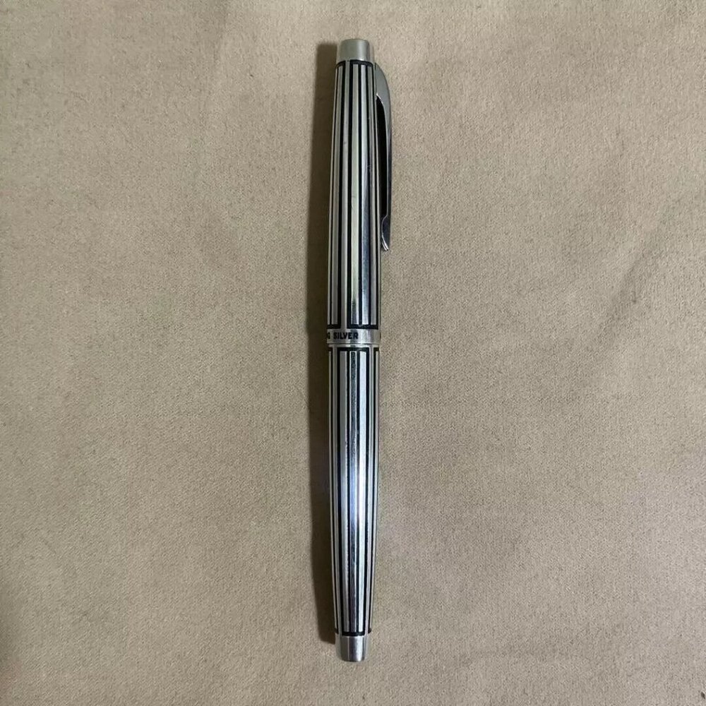 Rare Platinum Fountain Pen Sterling Silver 18K-Wg Medium Point